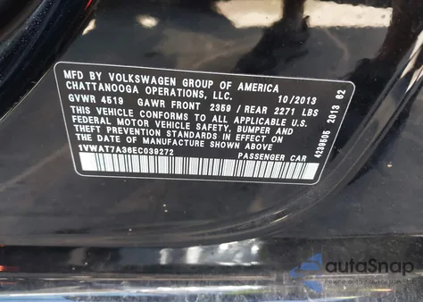 2014 Volkswagen Passat 1.8T Wolfsburg Edition from USA, damaged, VIN 1VWAT7A36EC039272